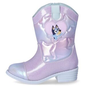 Girls Bluey Cowgirl Boots Size 8 Faux Leather Bingo Disney birthday party ,NWT